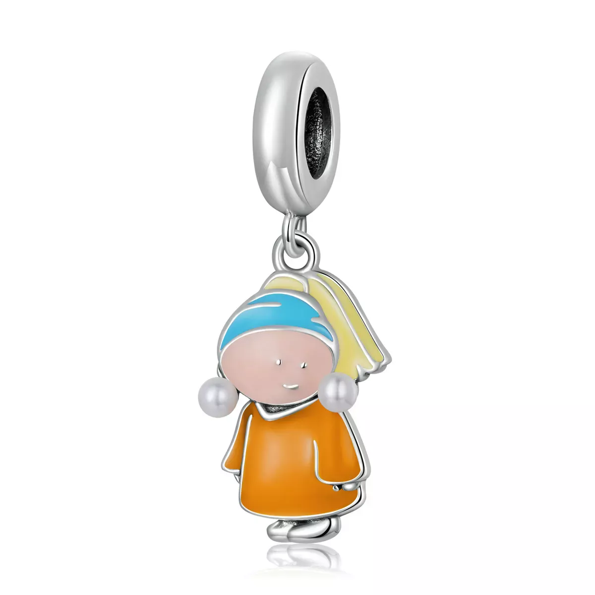 Pandora Style Girl with Pearls Dangle - SCC2078 Pandora Style Girl with Pearls Dangle - SCC2078