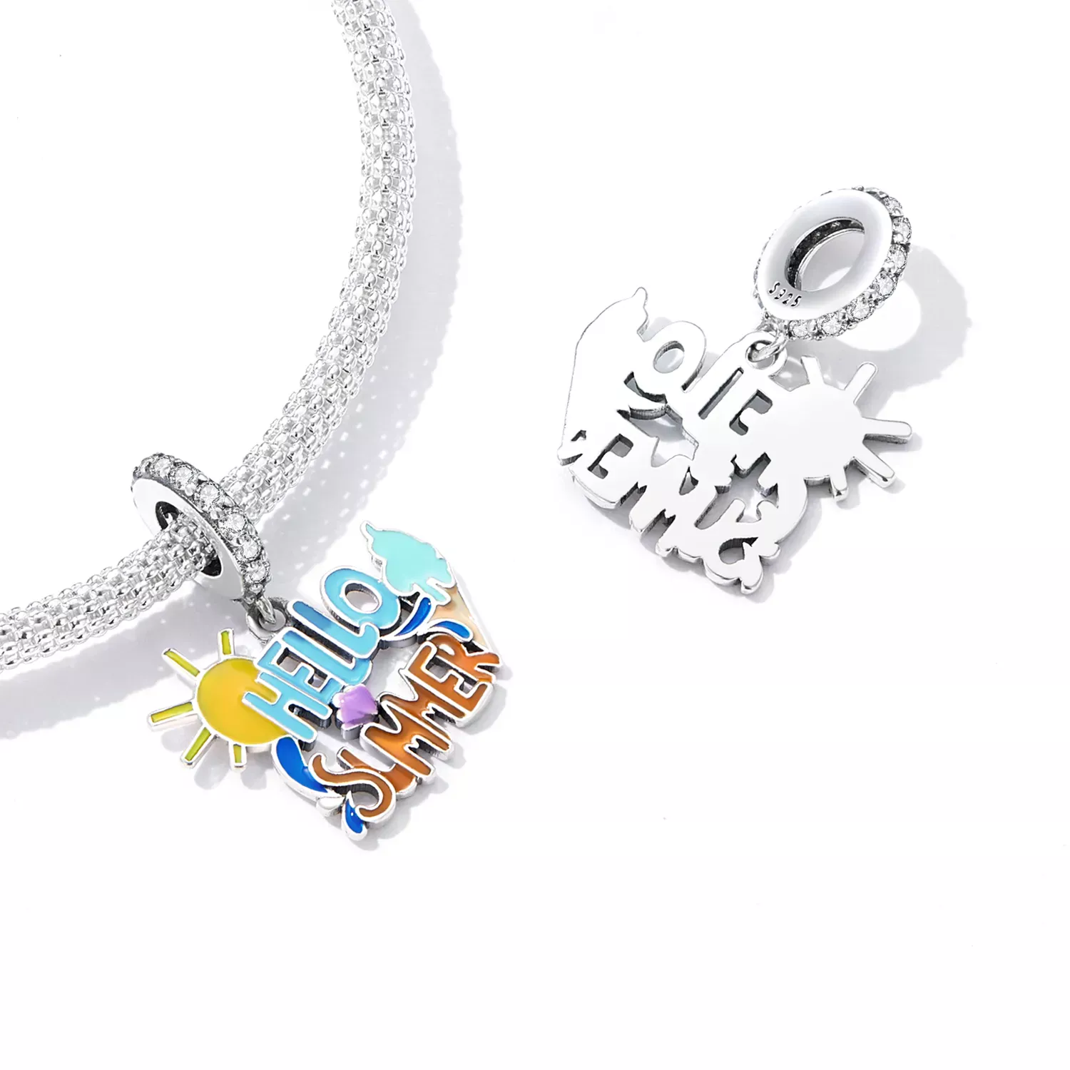 Pandora Style Hello Summer Sign Dangle - SCC2222