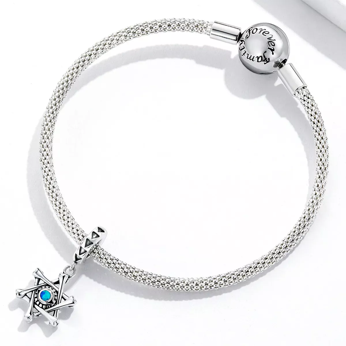 Pandora Style Hexagram Devil Eye Dangle - SCC2174