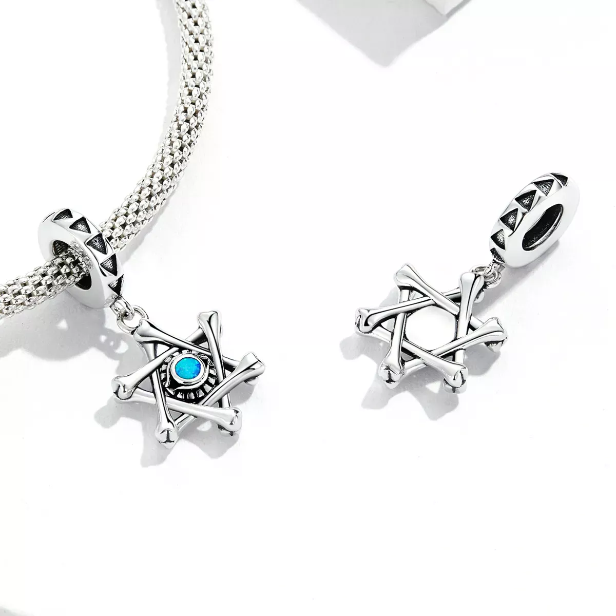Pandora Style Hexagram Devil Eye Dangle - SCC2174
