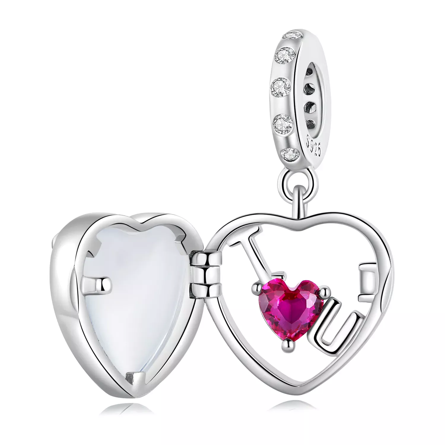Pandora Style Locket I love you Dangle - BSC681