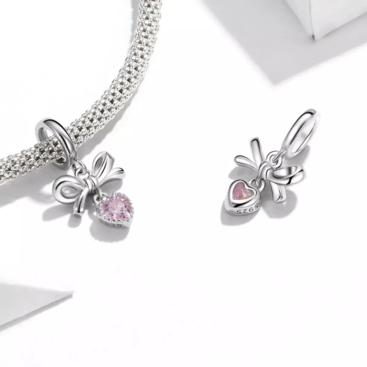 Pandora Style Love Bow Dangle - BSX001-L