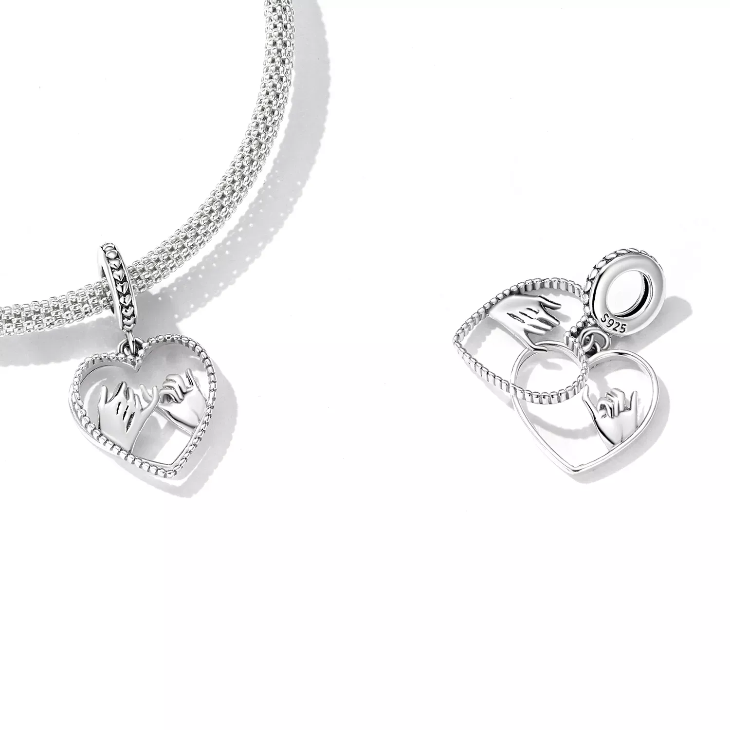Pandora Style Love Hand In Hand Dangle - SCC2270