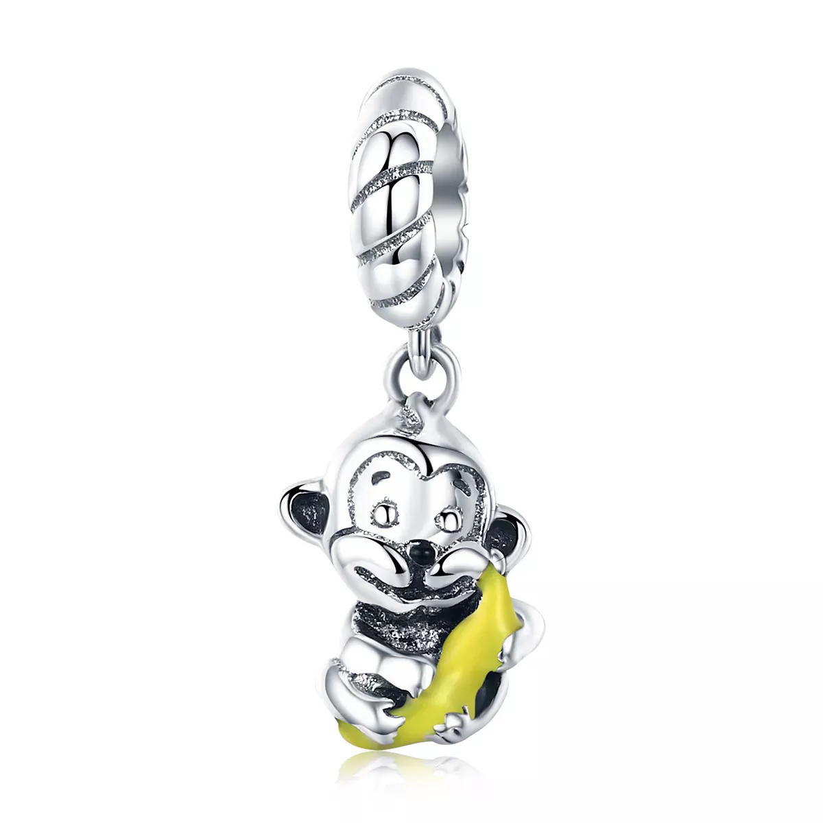 Pandora Style Monkey Holding Banana Dangle - SCC520