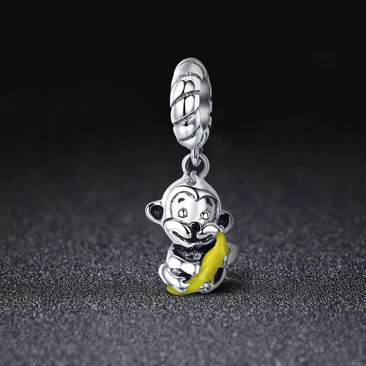 Pandora Style Monkey Holding Banana Dangle - SCC520
