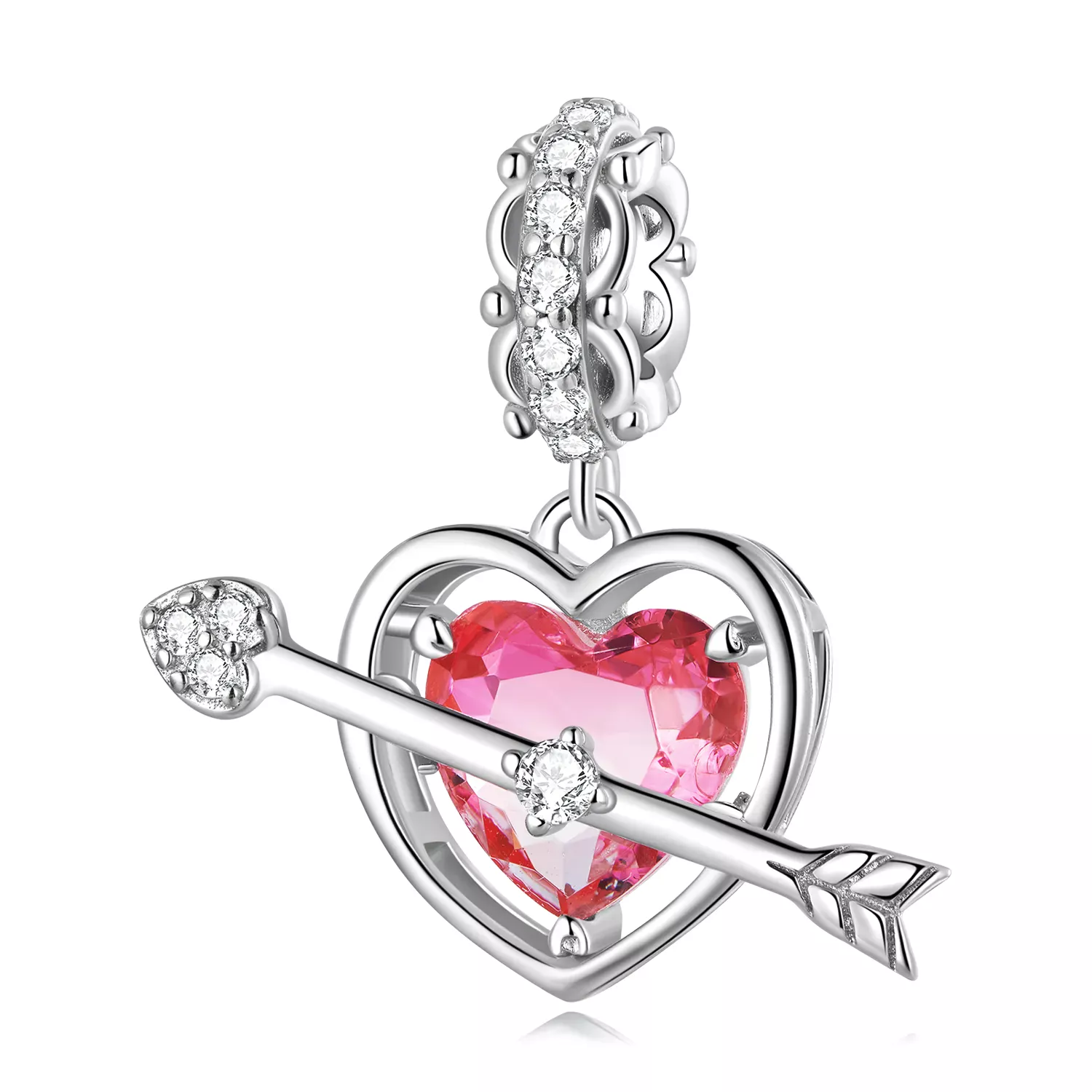 Pandora Style Piercing Heart Dangle - BSC680 Pandora Style Piercing Heart Dangle - BSC680