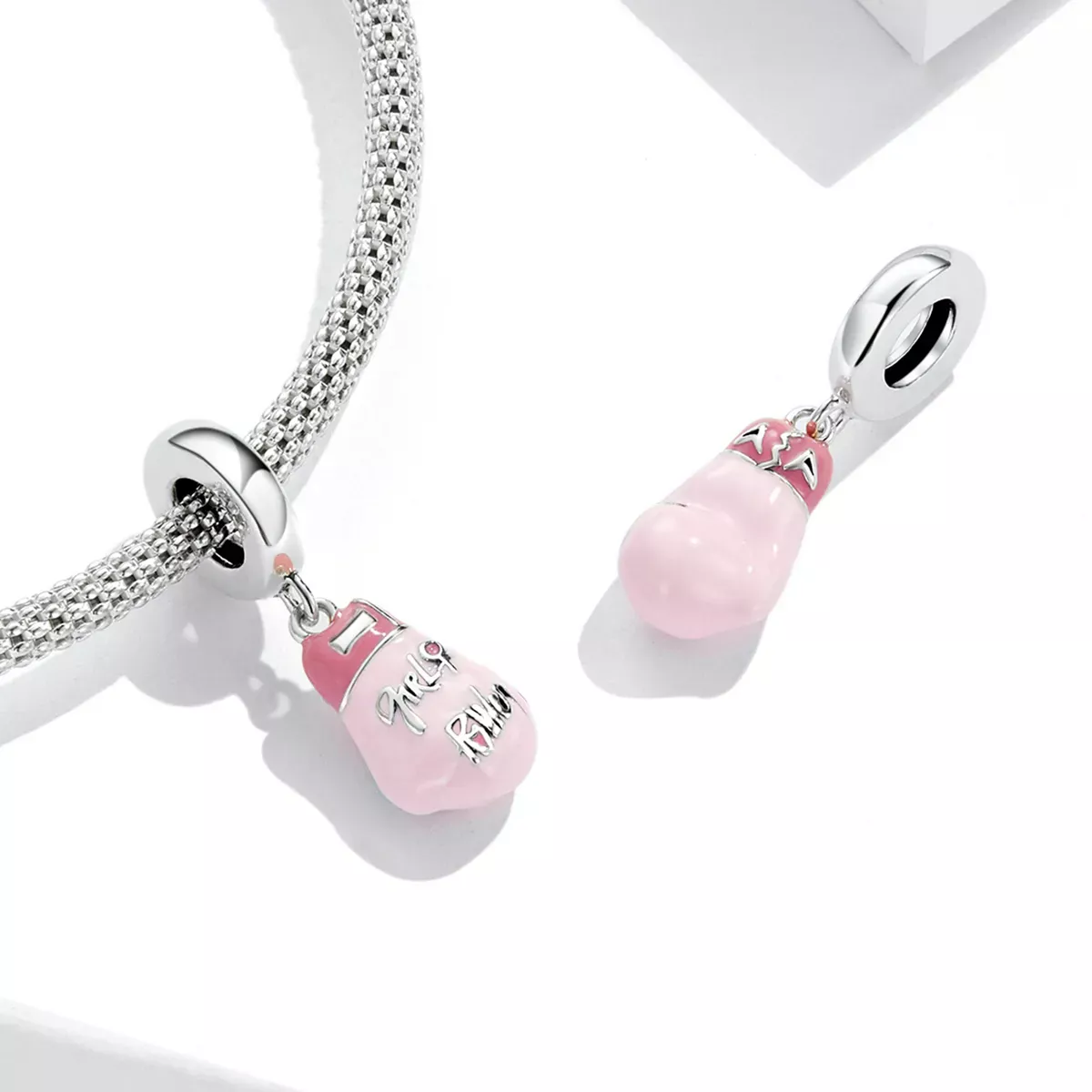 Pandora Style Pink Boxing Gloves Dangle - SCC2148