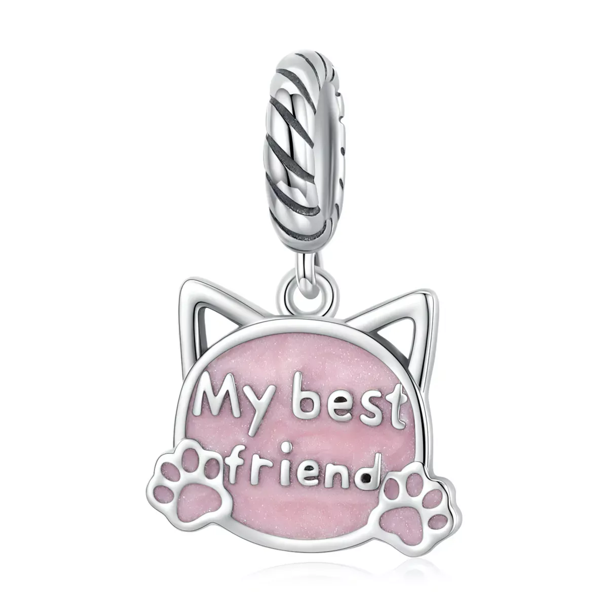 Pandora Style Pink Cat Dangle - BSC519