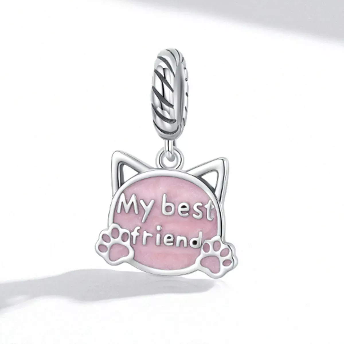 Pandora Style Pink Cat Dangle - BSC519