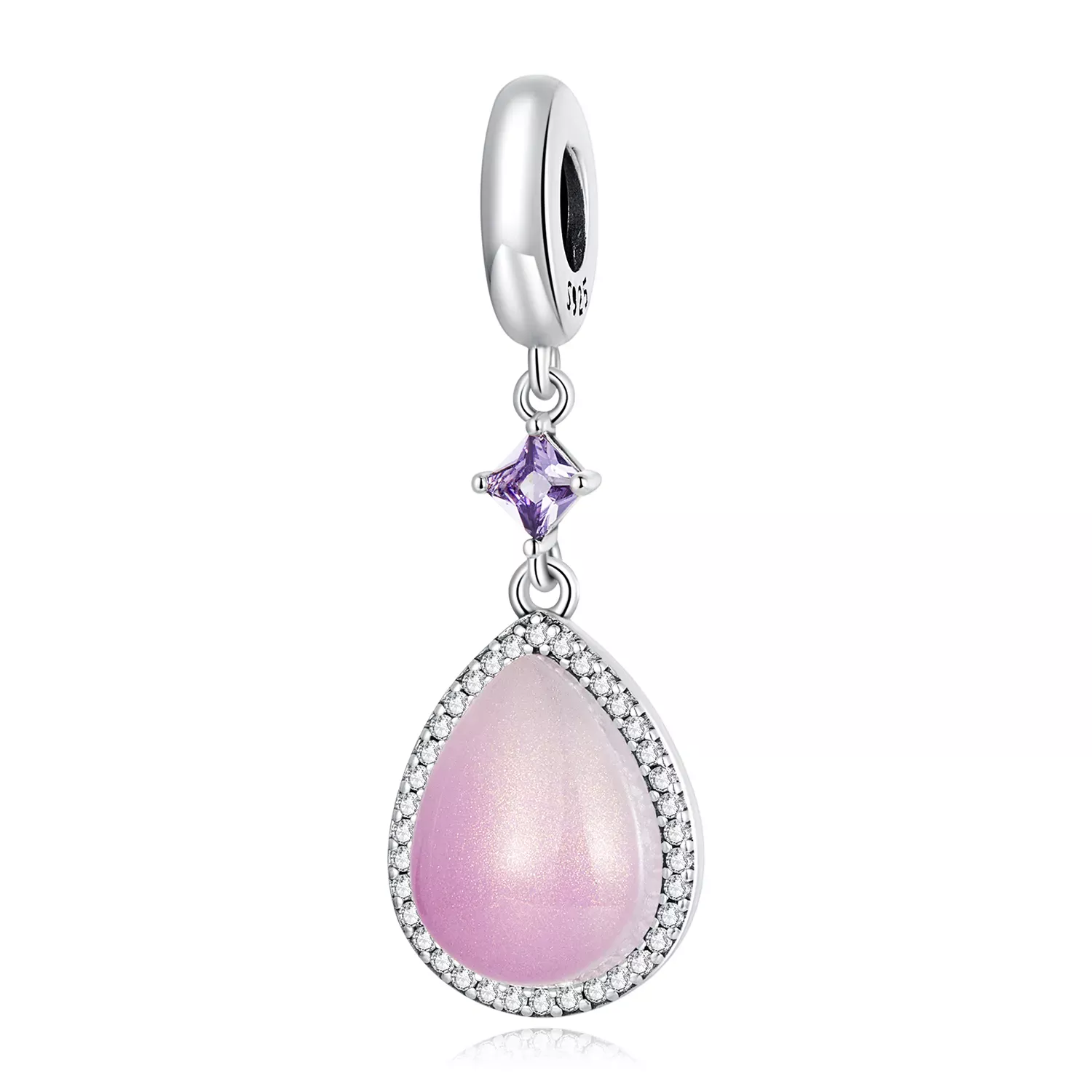 Pandora Style Pink Water Drop Dangle - SCC2272