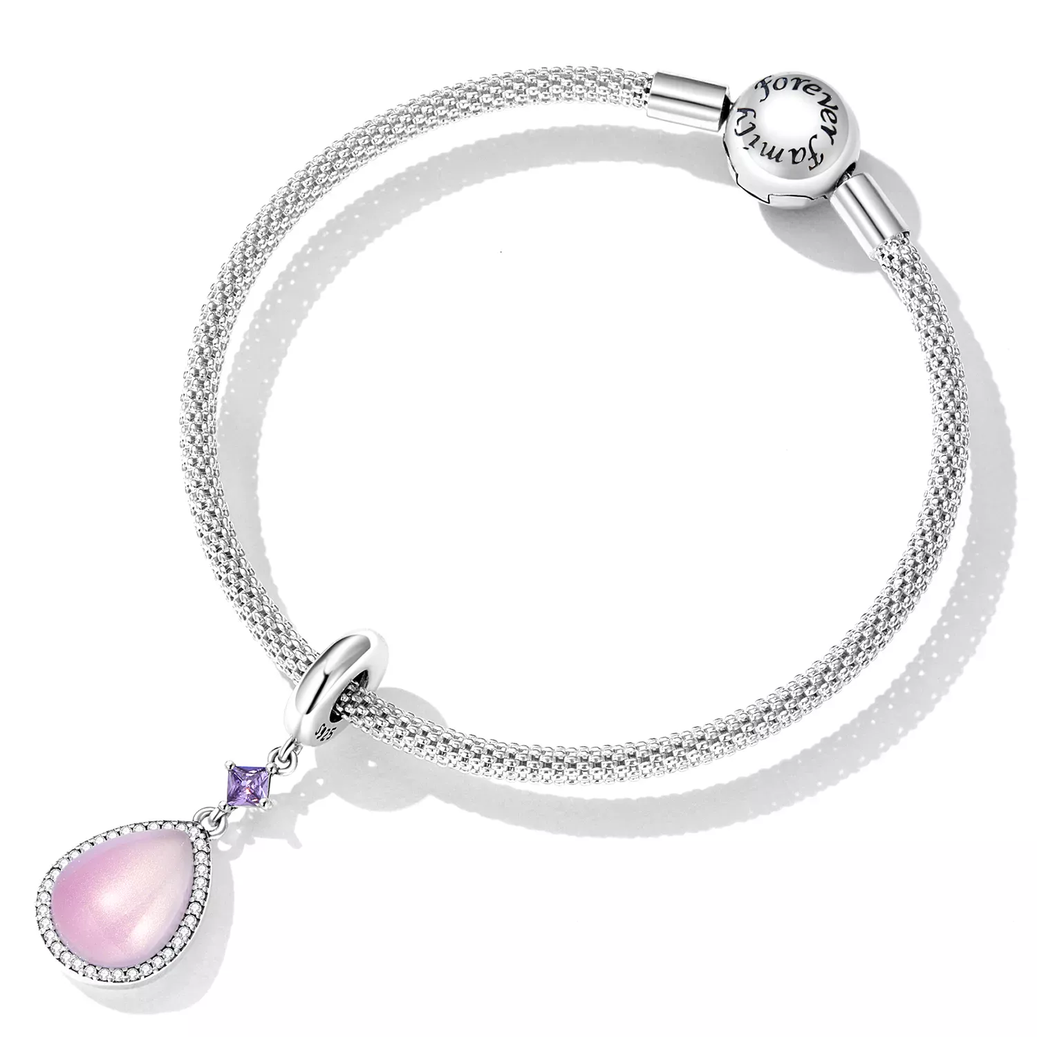 Pandora Style Pink Water Drop Dangle - SCC2272