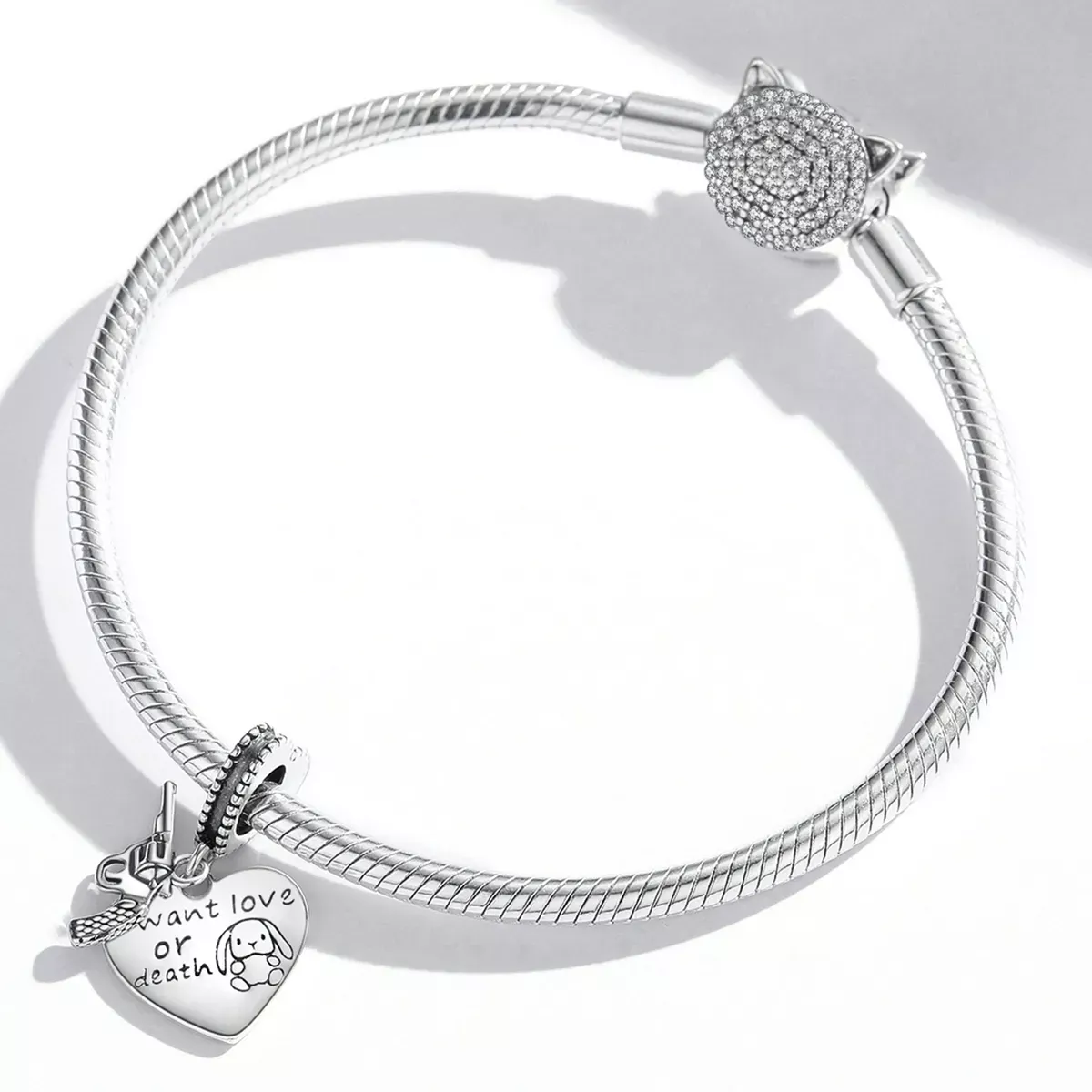 Pandora Style Pistol Heart Dangle - SCC1993