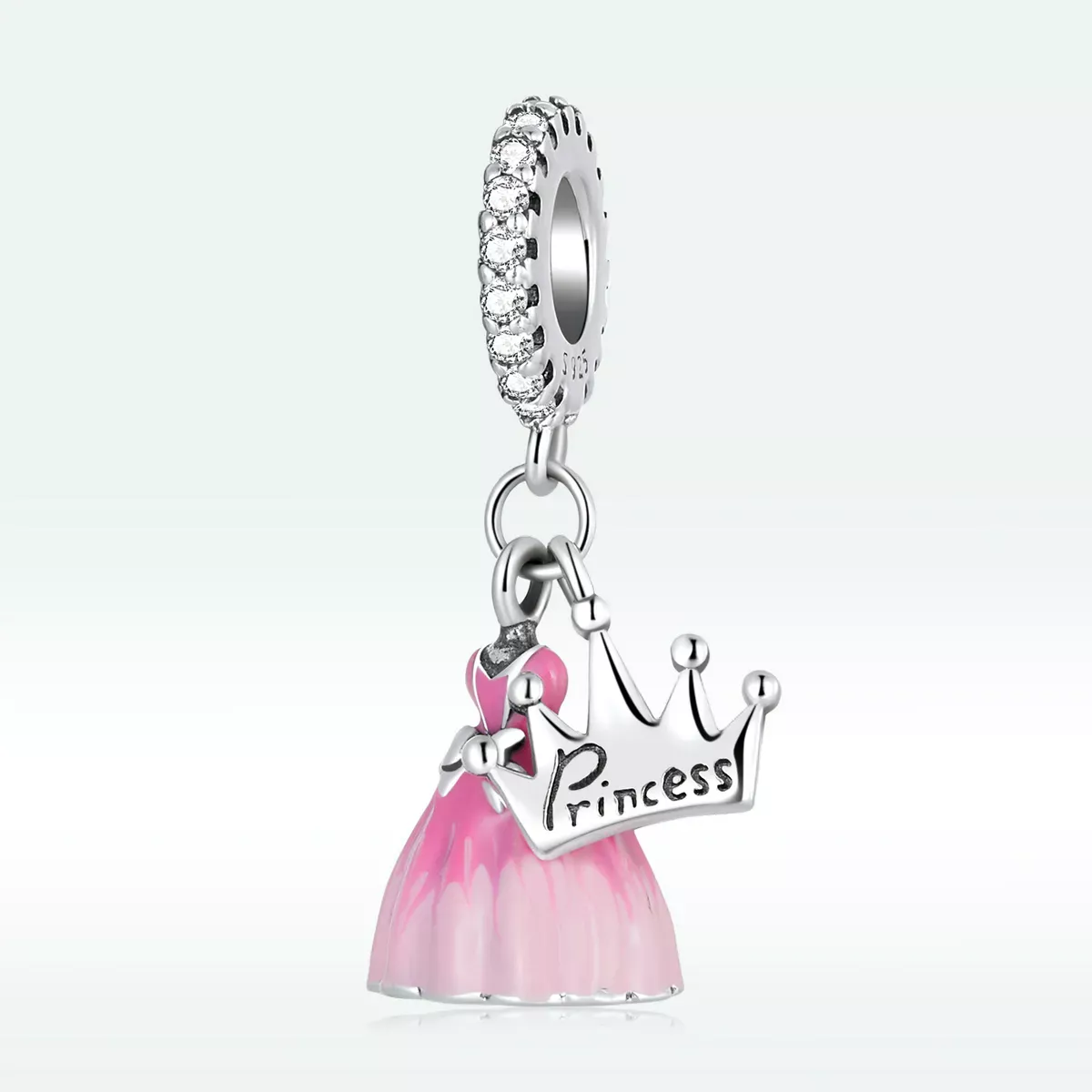 Pandora Style Princess Dress Crown Dangle - SCC2203