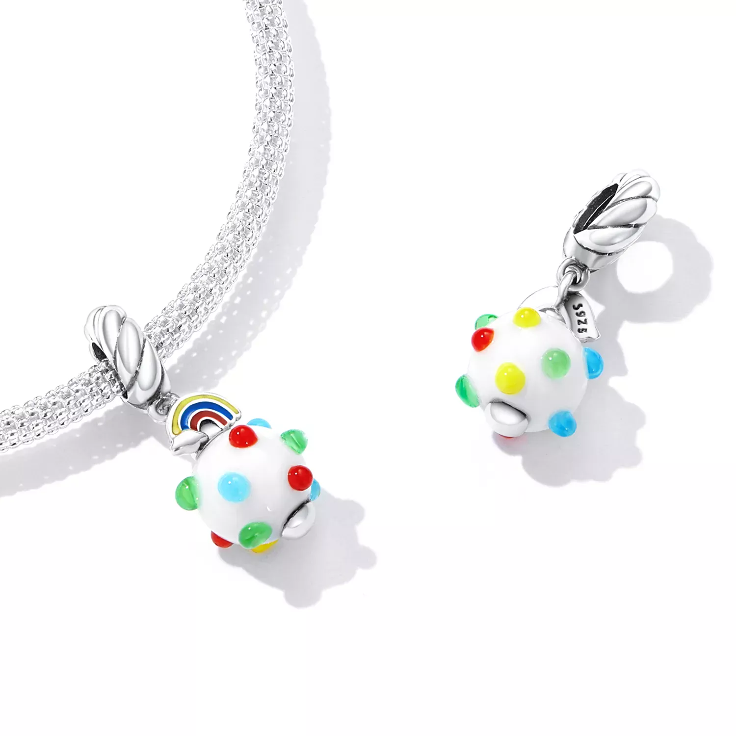 Pandora Style Rainbow Glass Dangle - SCC2225