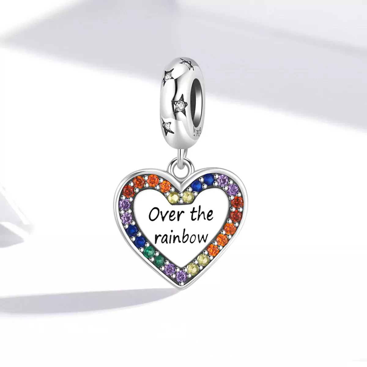 Pandora Style Rainbow Heart Dangle - SCC2146
