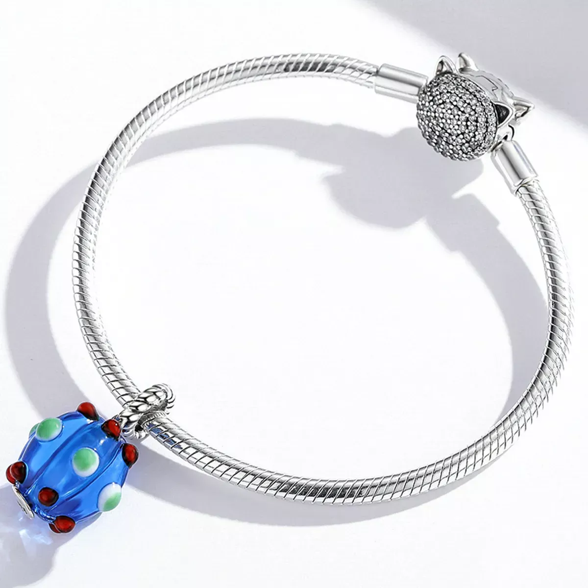 Pandora Style Royal Blue Glass Beads Dangle - SCC1968
