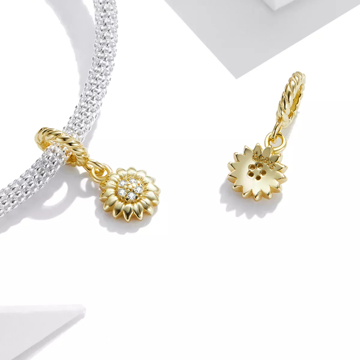 Pandora Style Shining Sun Flower Dangle - BSX002-L