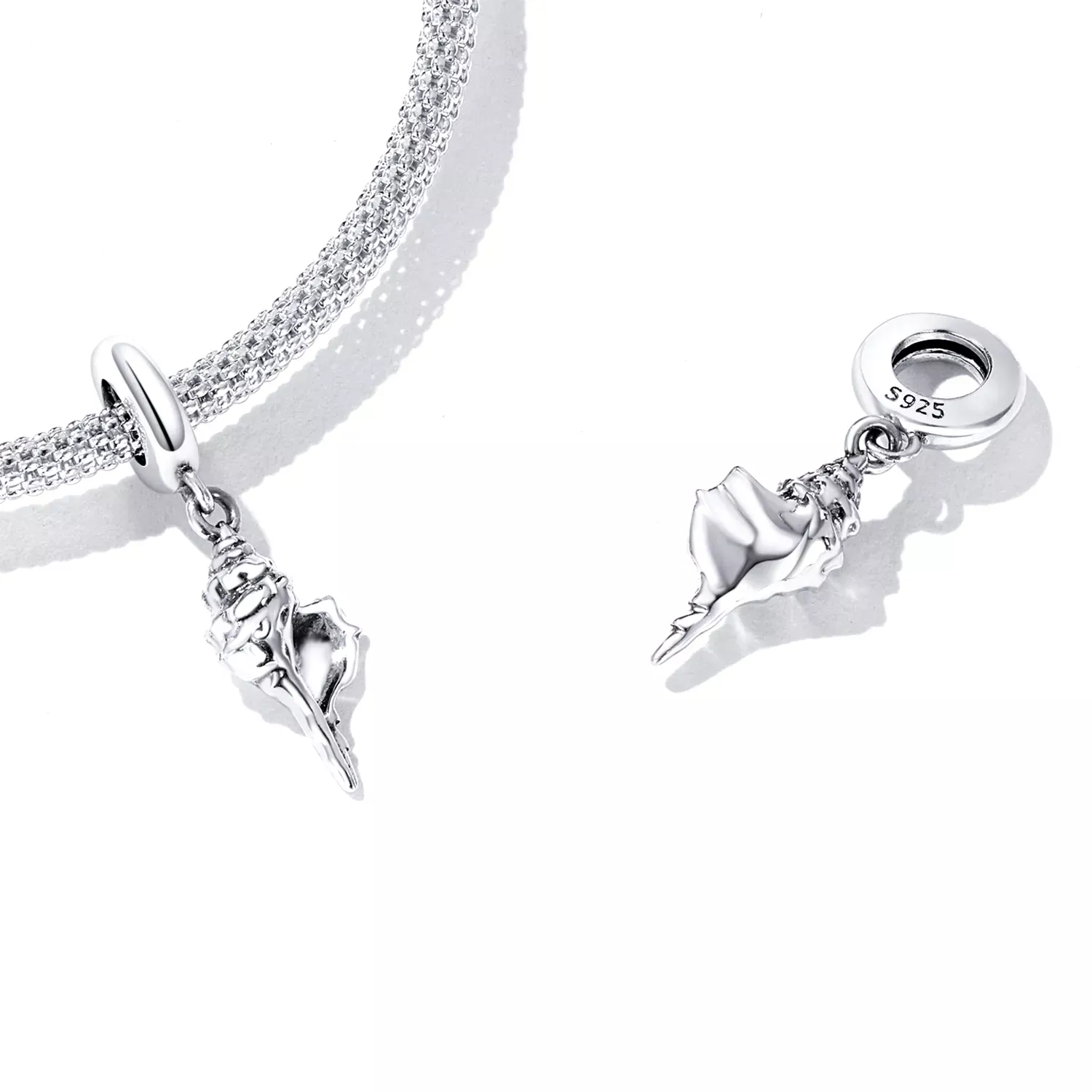 Pandora Style Silver Conch Dangle - SCC2235