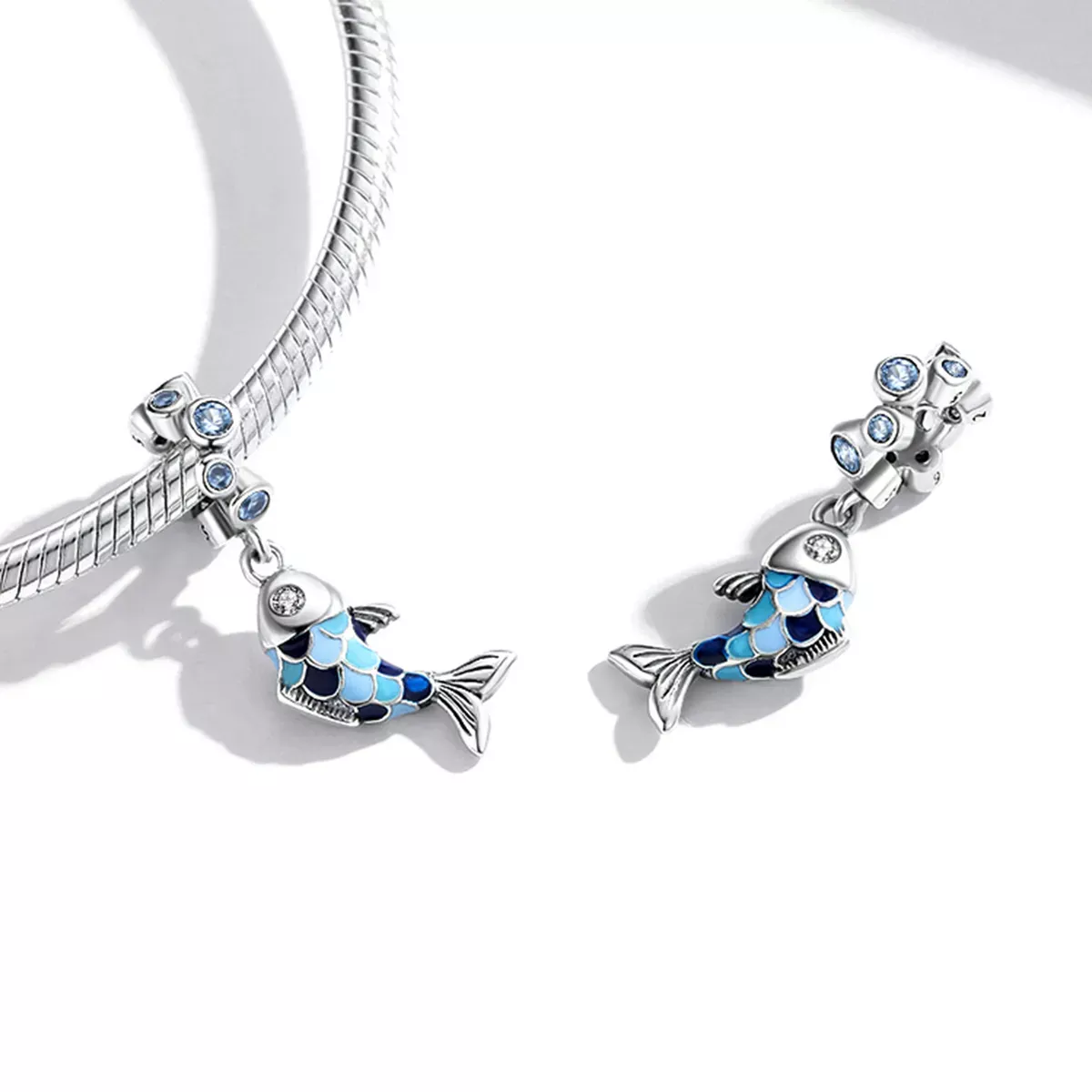 Pandora Style Small Fish Spit Bubbles Dangle - SCC2049
