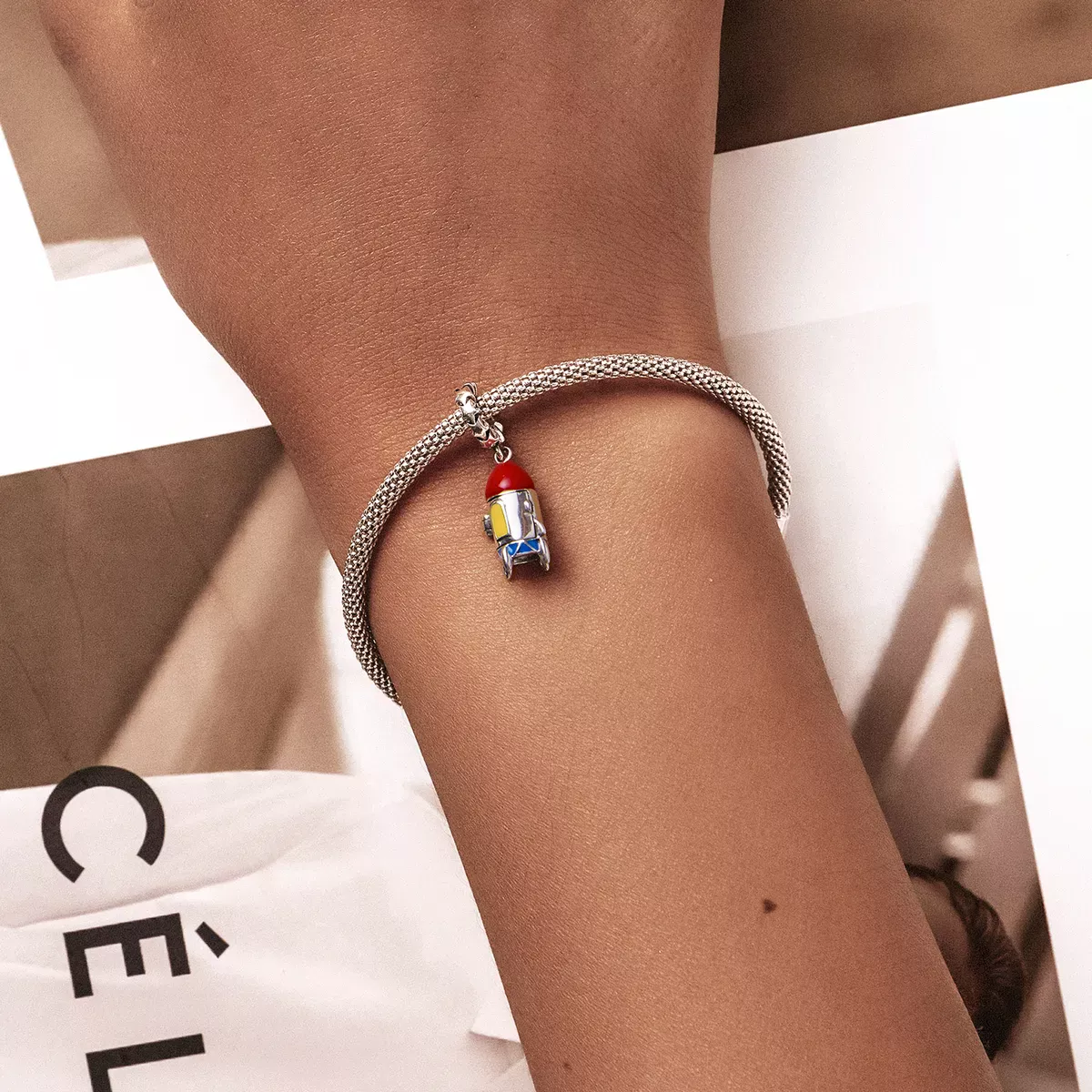 Pandora Style Small Rocket Dangle - SCC2058