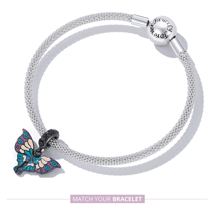 (imagem para) Pandora Style Artistic Butterfly Dangle - SCC2240 - Visualizar 8