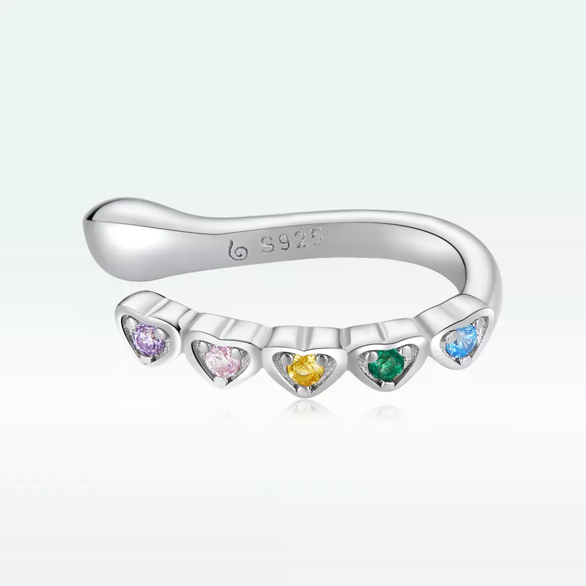 Pandora Style Rainbow Heart Ear clip - BSE573