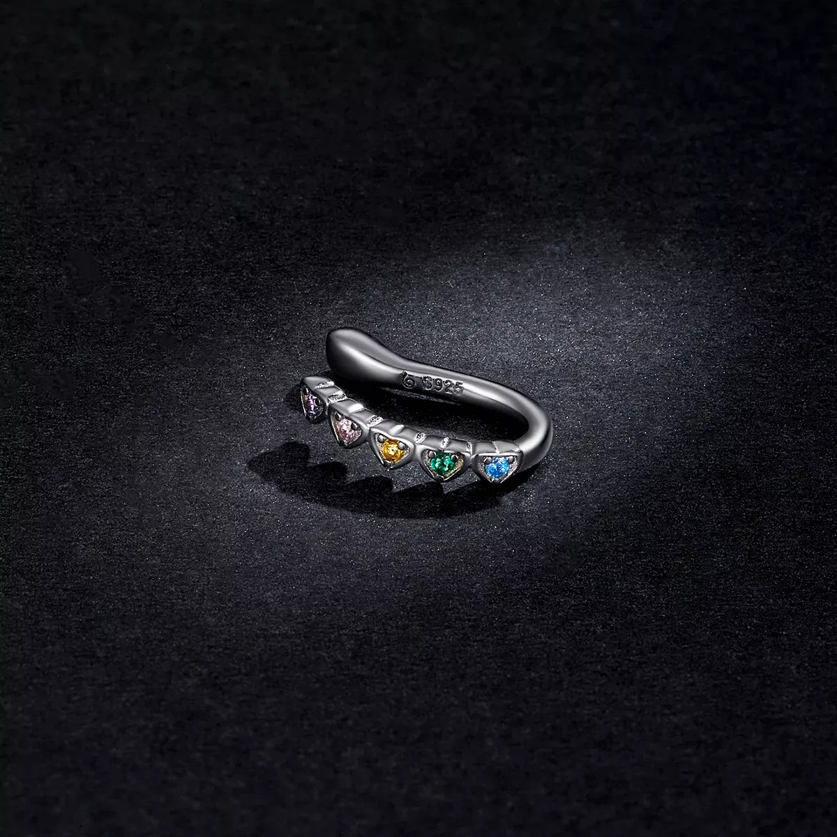 Pandora Style Rainbow Heart Ear clip - BSE573