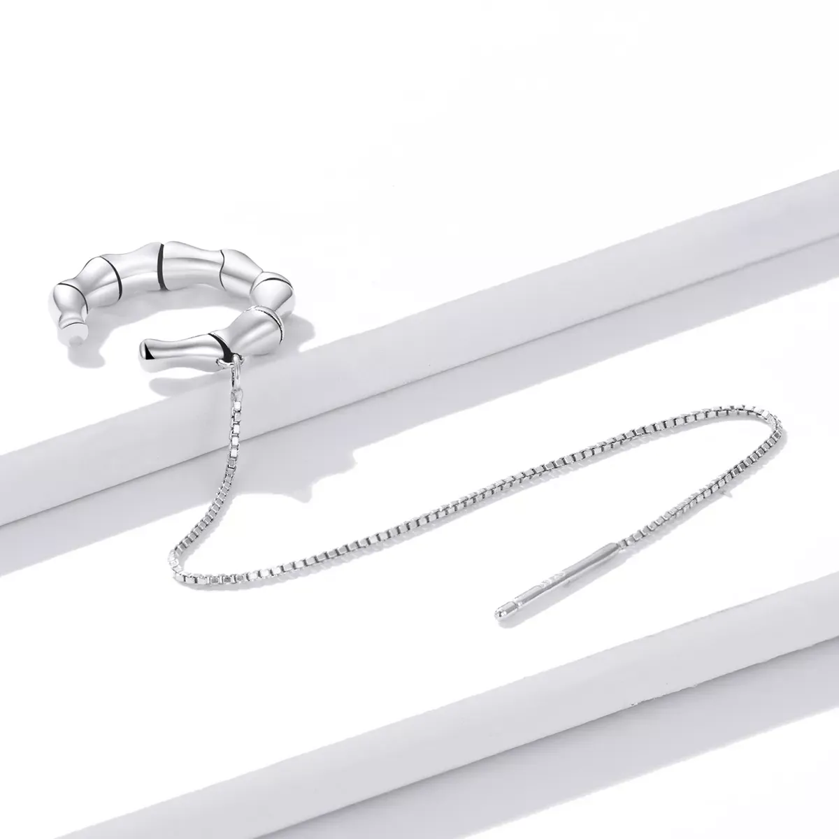 Pandora Style Silver Bamboo Ear clip - BSE511