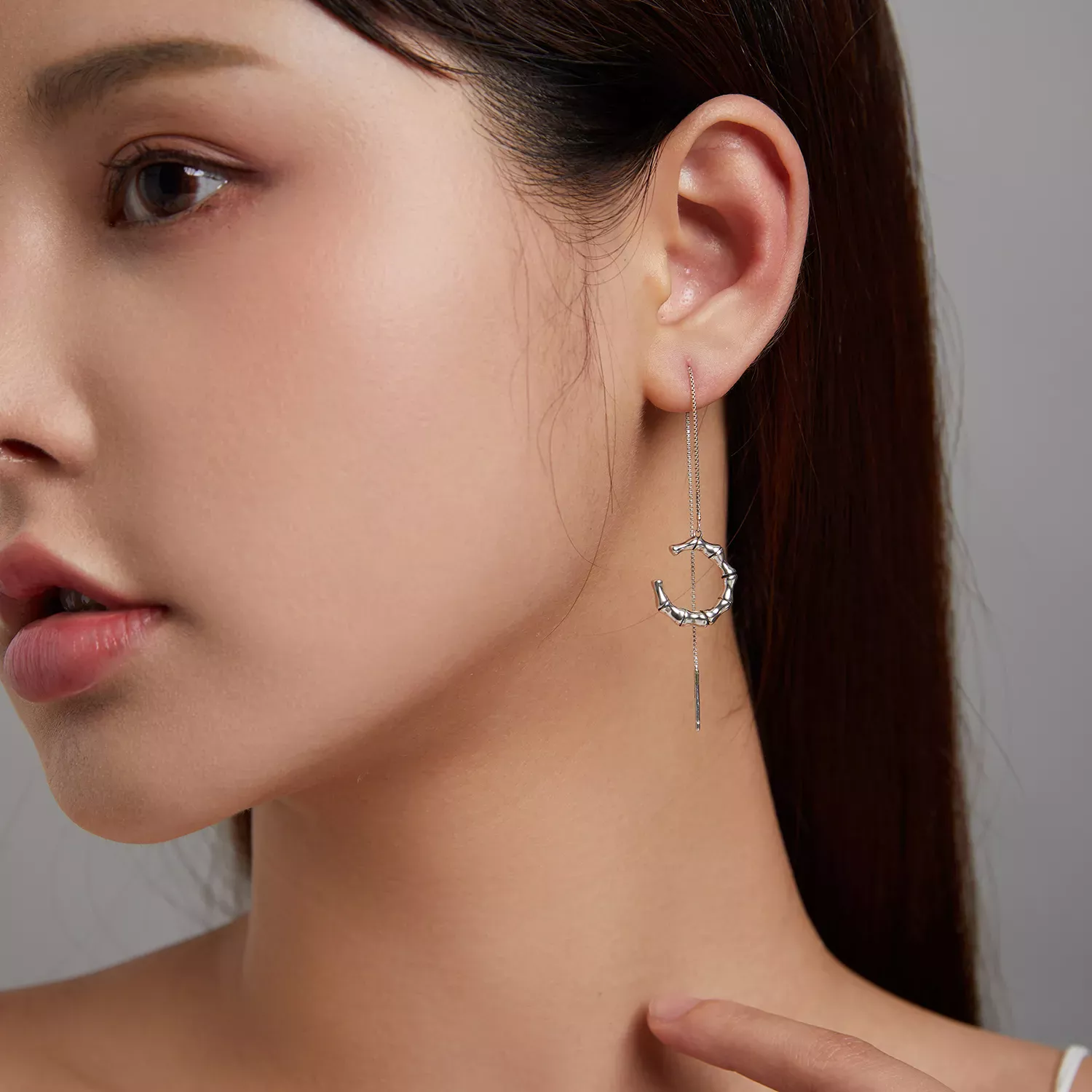 Pandora Style Silver Bamboo Ear clip - BSE511