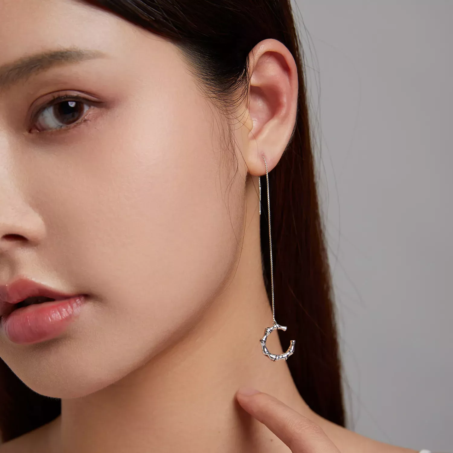 Pandora Style Silver Bamboo Ear clip - BSE511