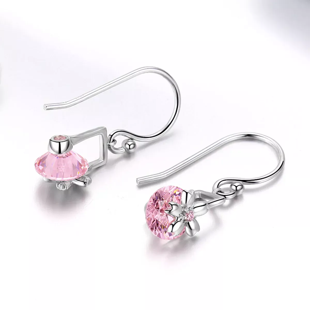 Pandora Style Cherry Blossoms Hanging Earrings - BSE039