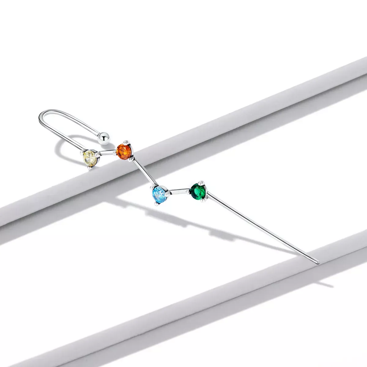 Pandora Style Color Zirconium - Lightning Hanging Earrings - BSE530