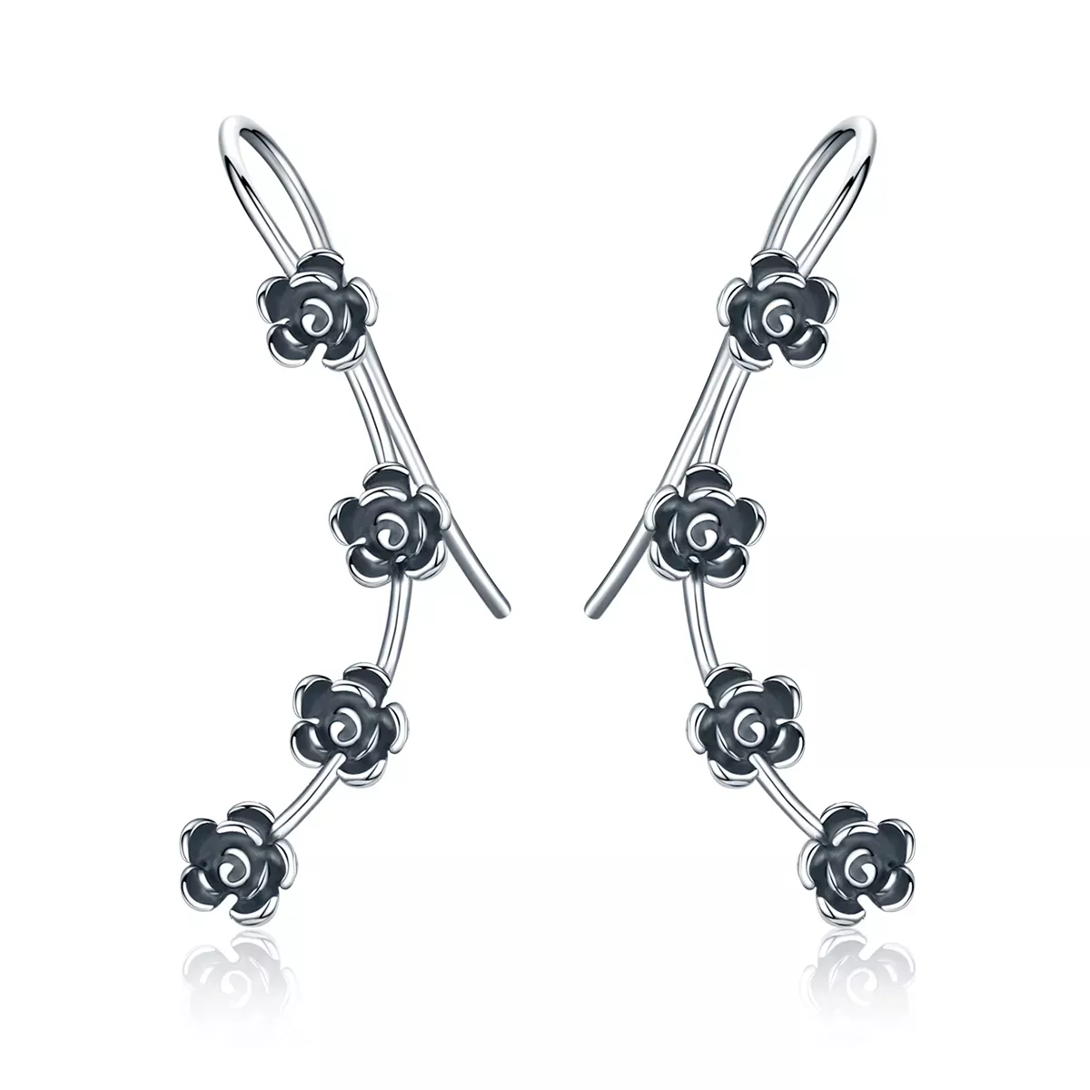 Pandora Style Creative Beautiful Flower Hanging Earrings - VSE010