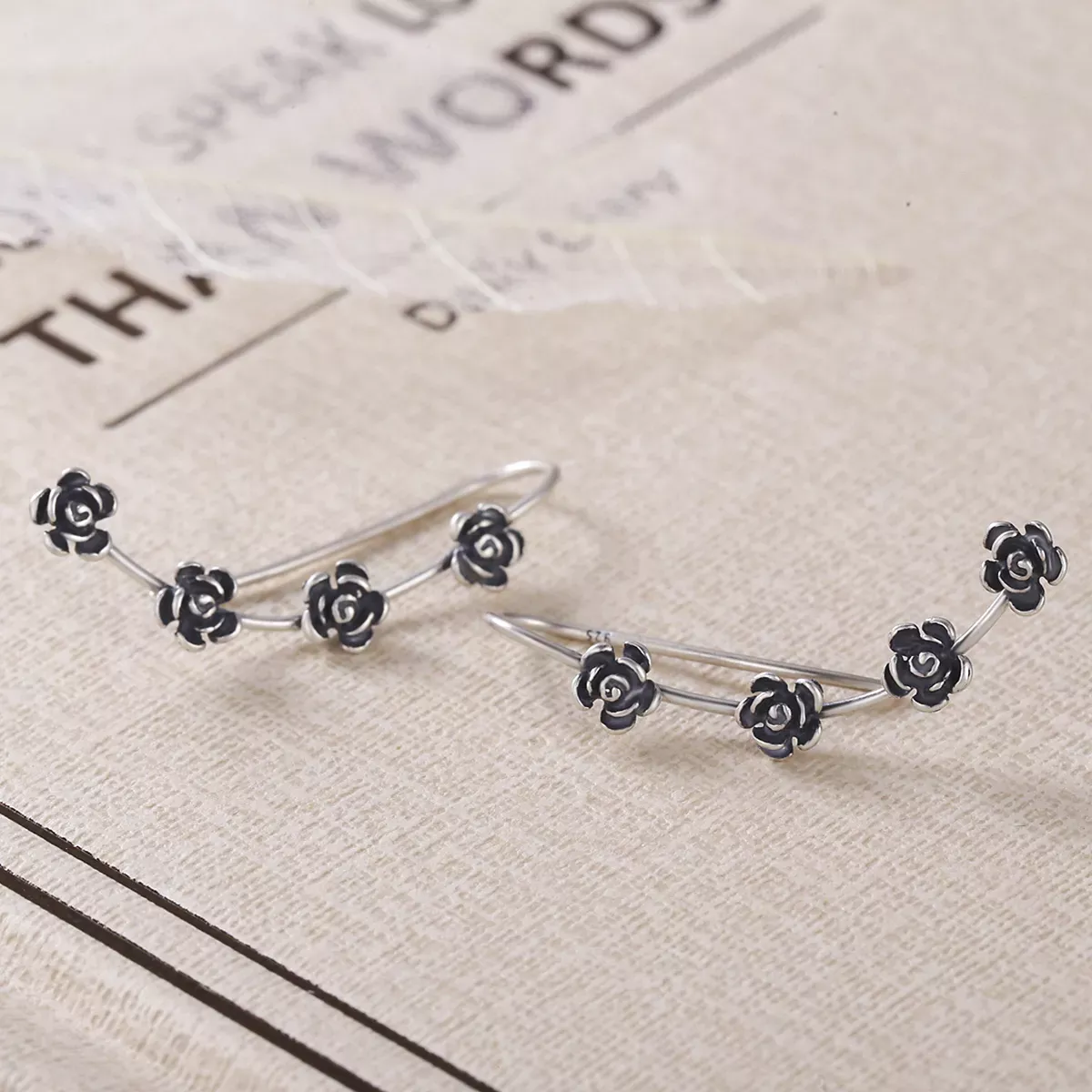 Pandora Style Creative Beautiful Flower Hanging Earrings - VSE010