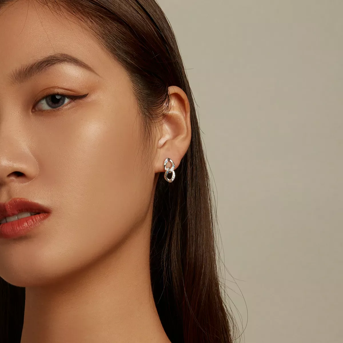 Pandora Style Double Chain Hanging Earrings - SCE1377