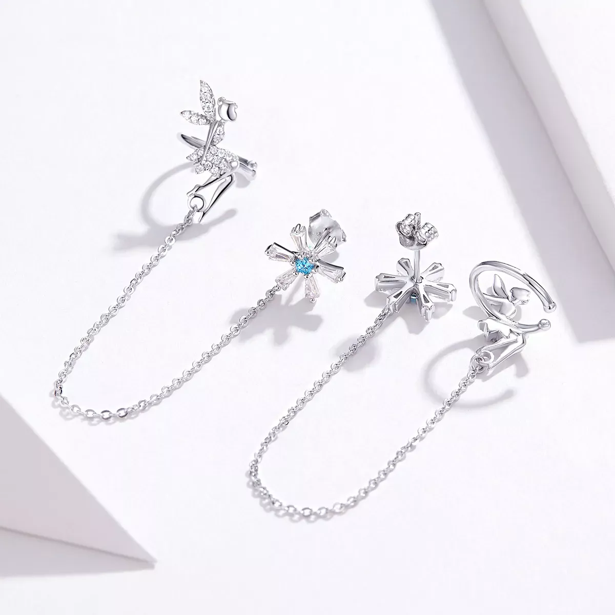 Pandora Style Flower Spirit Hanging Earrings - BSE201