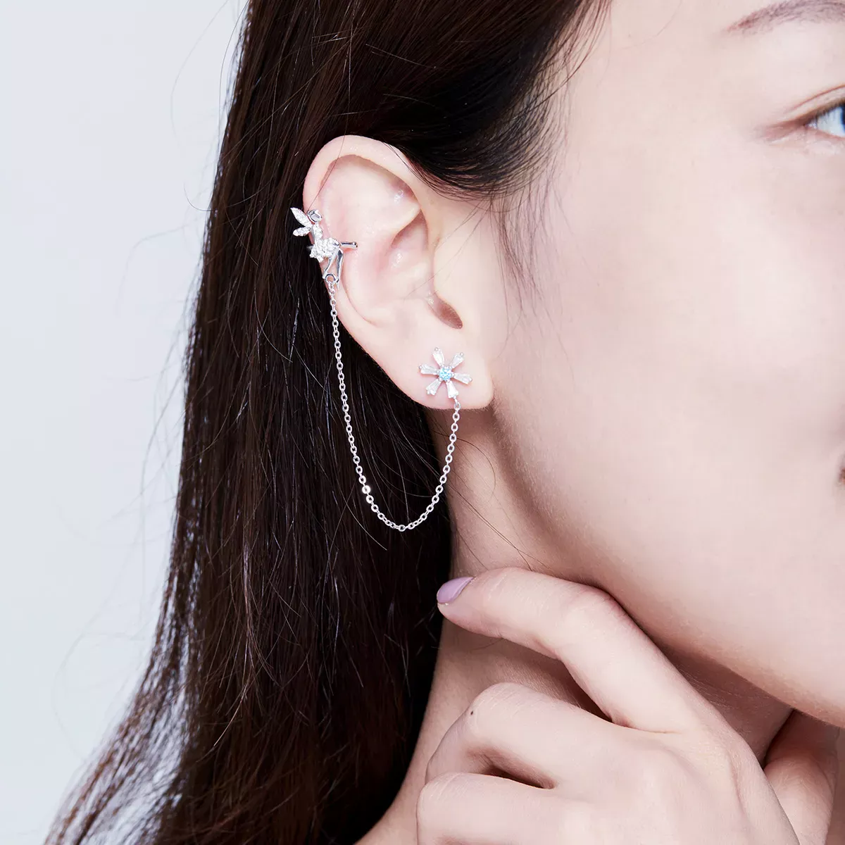 Pandora Style Flower Spirit Hanging Earrings - BSE201