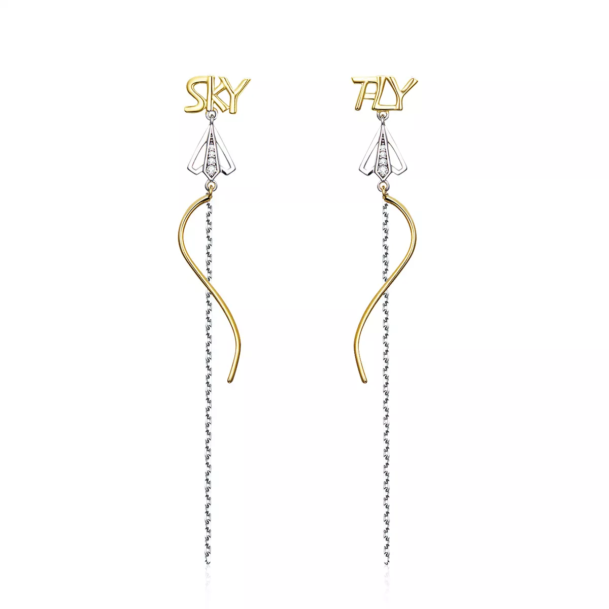 Pandora Style Fly to Sky Hanging Earrings - BSE026 Pandora Style Fly to Sky Hanging Earrings - BSE026