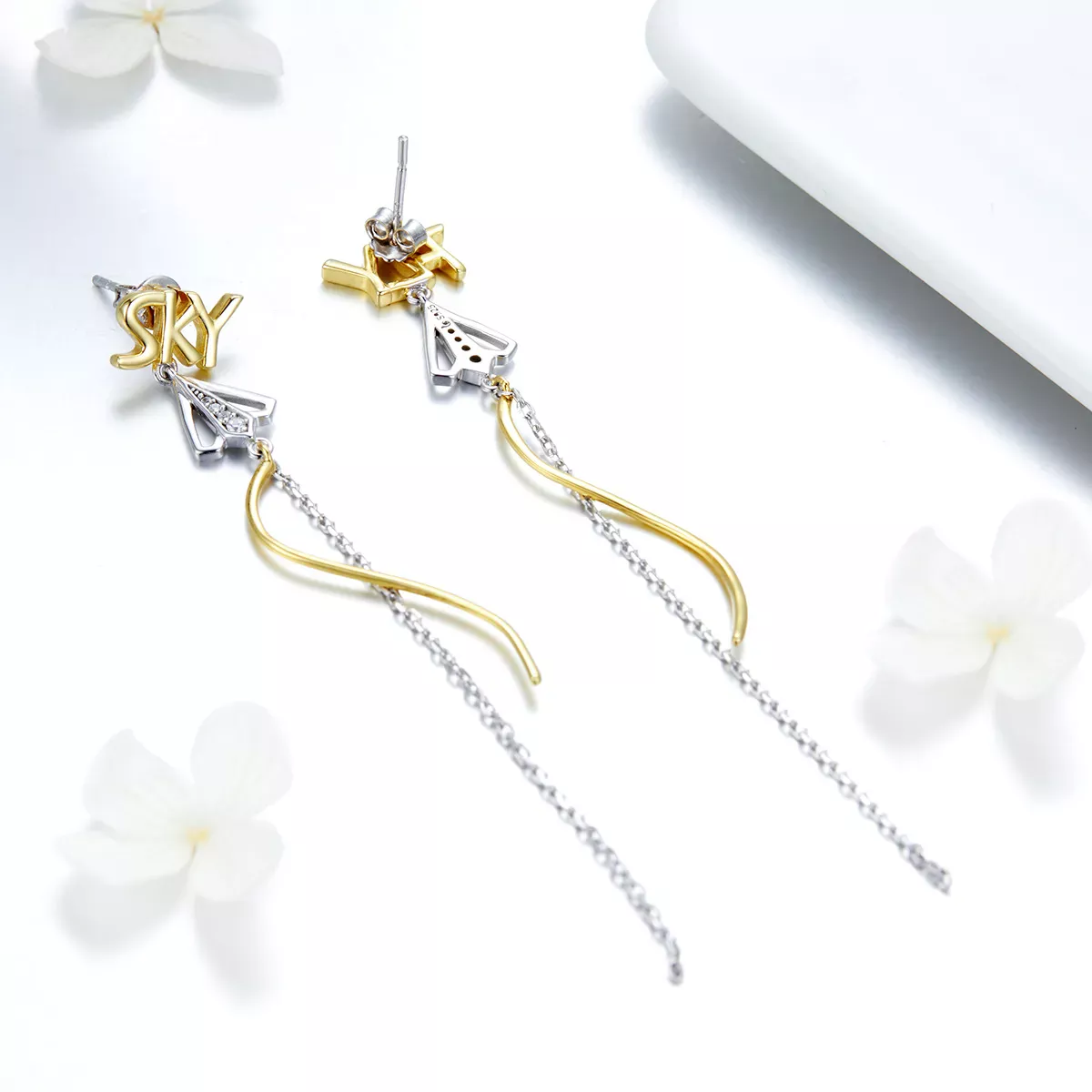 Pandora Style Fly to Sky Hanging Earrings - BSE026