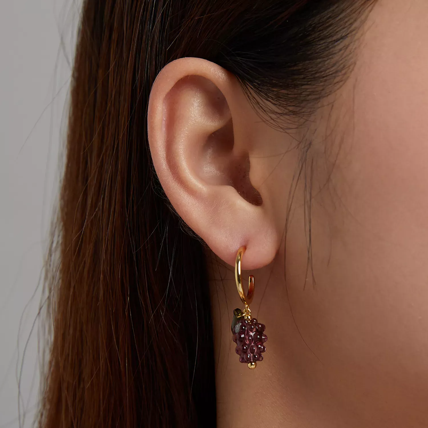 Pandora Style Glazed Grapes Hanging Earrings - SCE1213