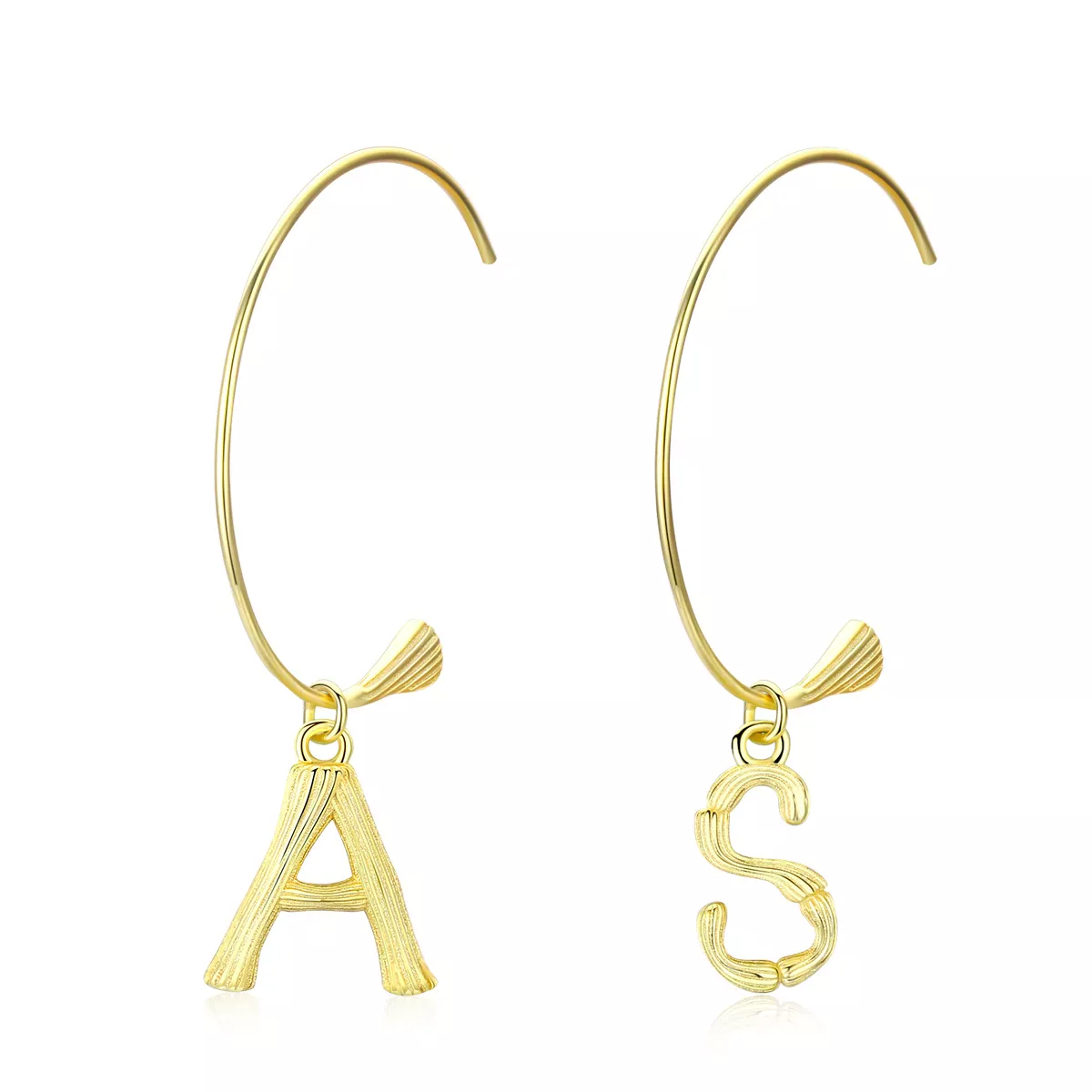 Pandora Style Letter A&S Hanging Earrings - SCE704 Pandora Style Letter A&S Hanging Earrings - SCE704