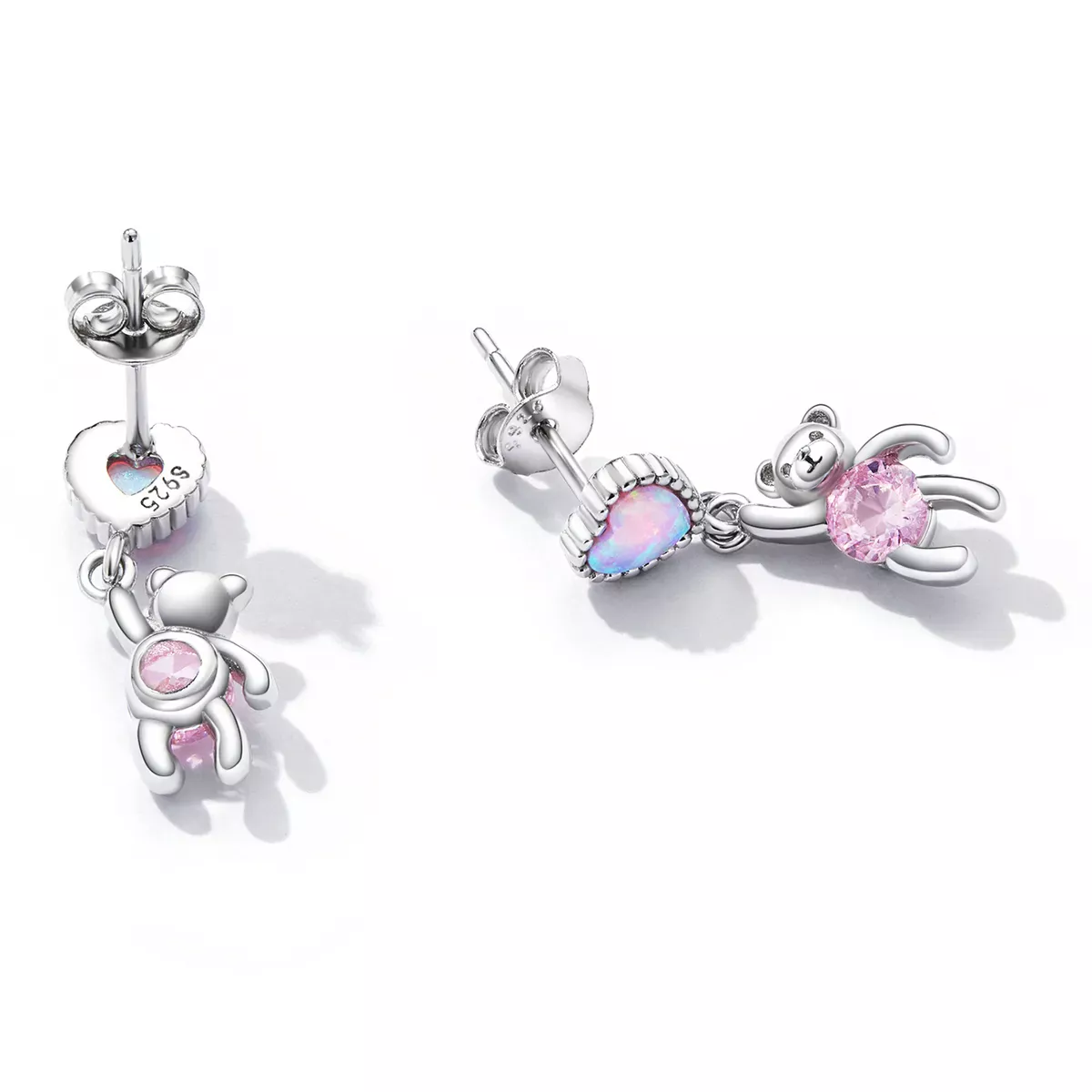 Pandora Style Love Bear Hanging Earrings - SCE1384