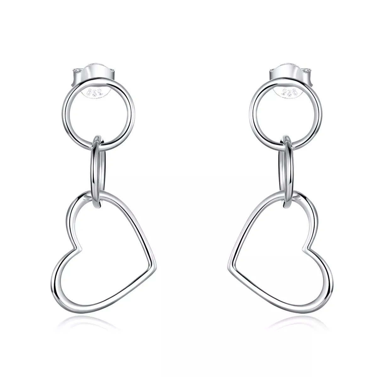 Pandora Style Love Hanging Earrings - SCE916