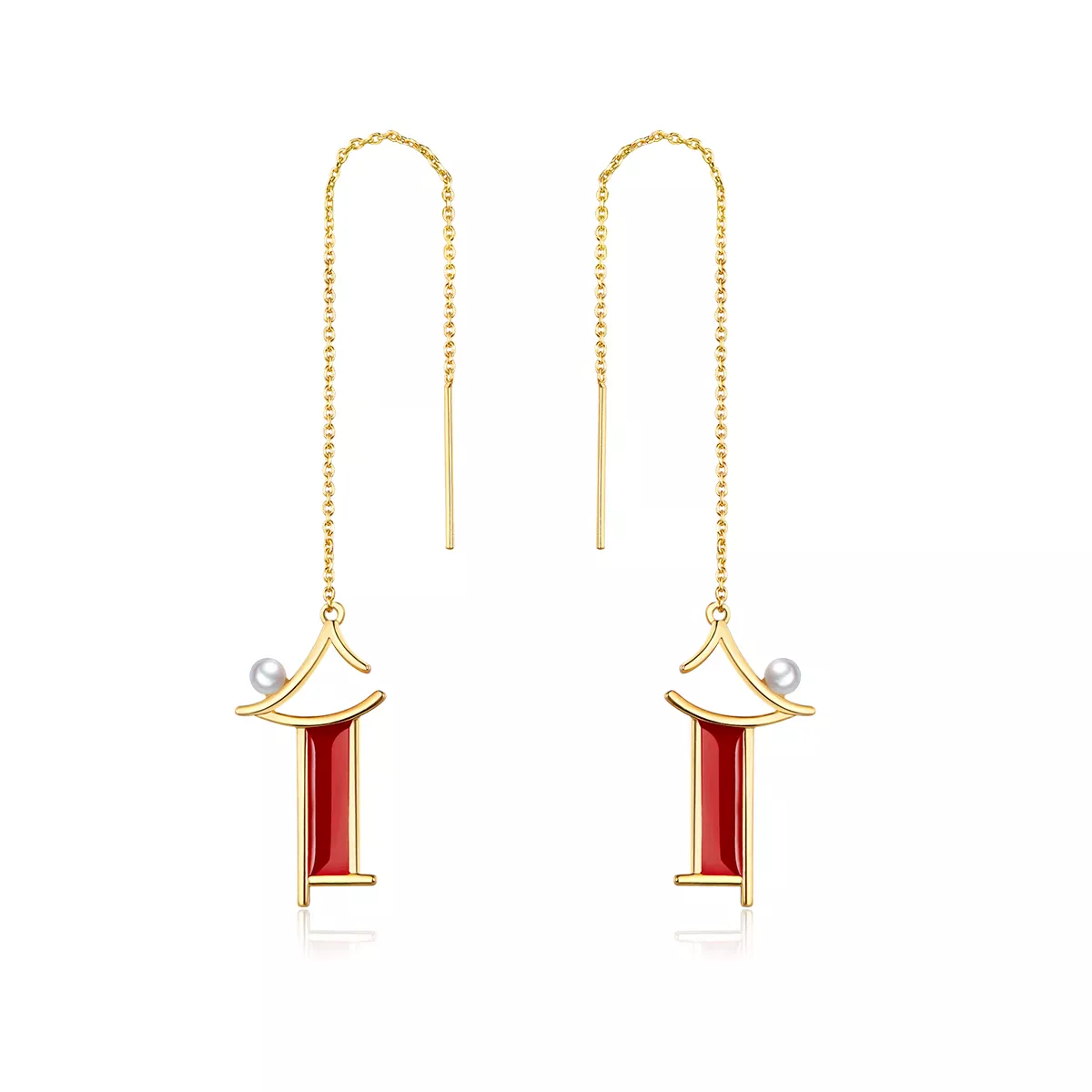 Pandora Style Red Memory Hanging Earrings - BSE340 Pandora Style Red Memory Hanging Earrings - BSE340
