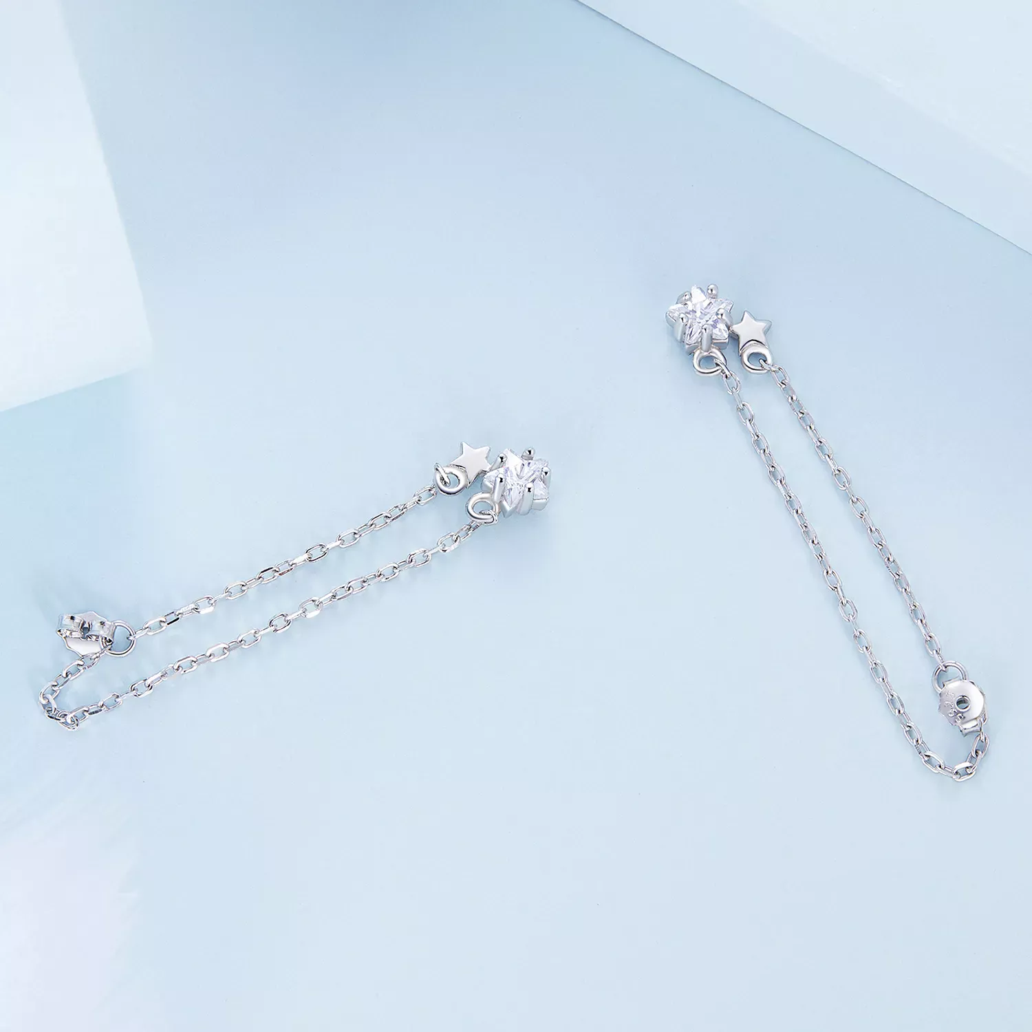 Pandora Style Star Tassel Hanging Earrings - BSE709