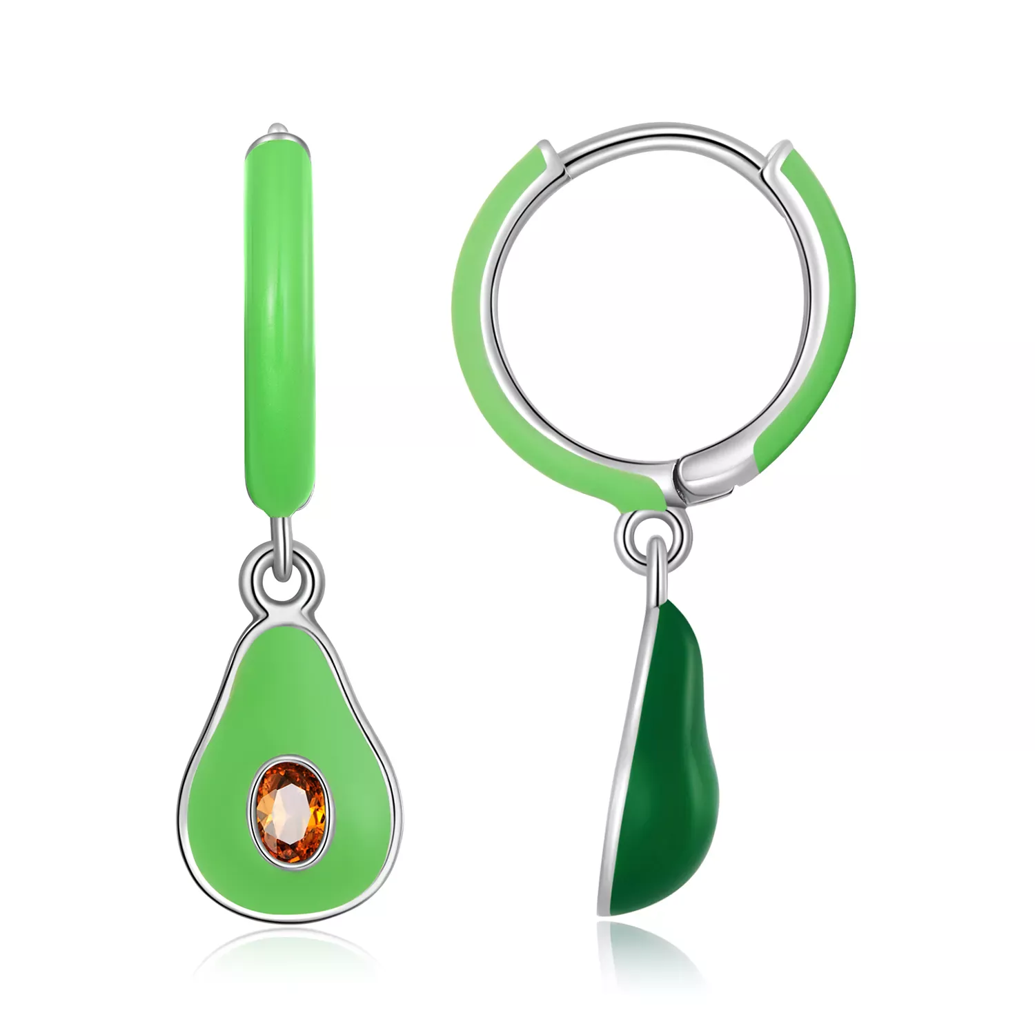 Pandora Style Avocado Hoop Earrings - SCE1400