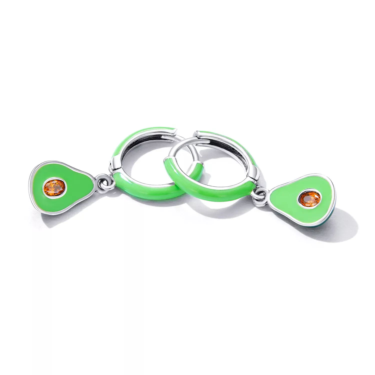 Pandora Style Avocado Hoop Earrings - SCE1400
