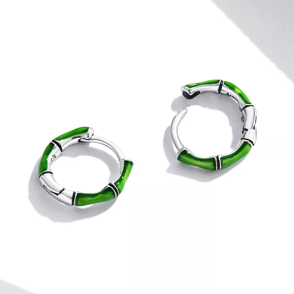Pandora Style Bamboo Hoop Earrings - SCE1350