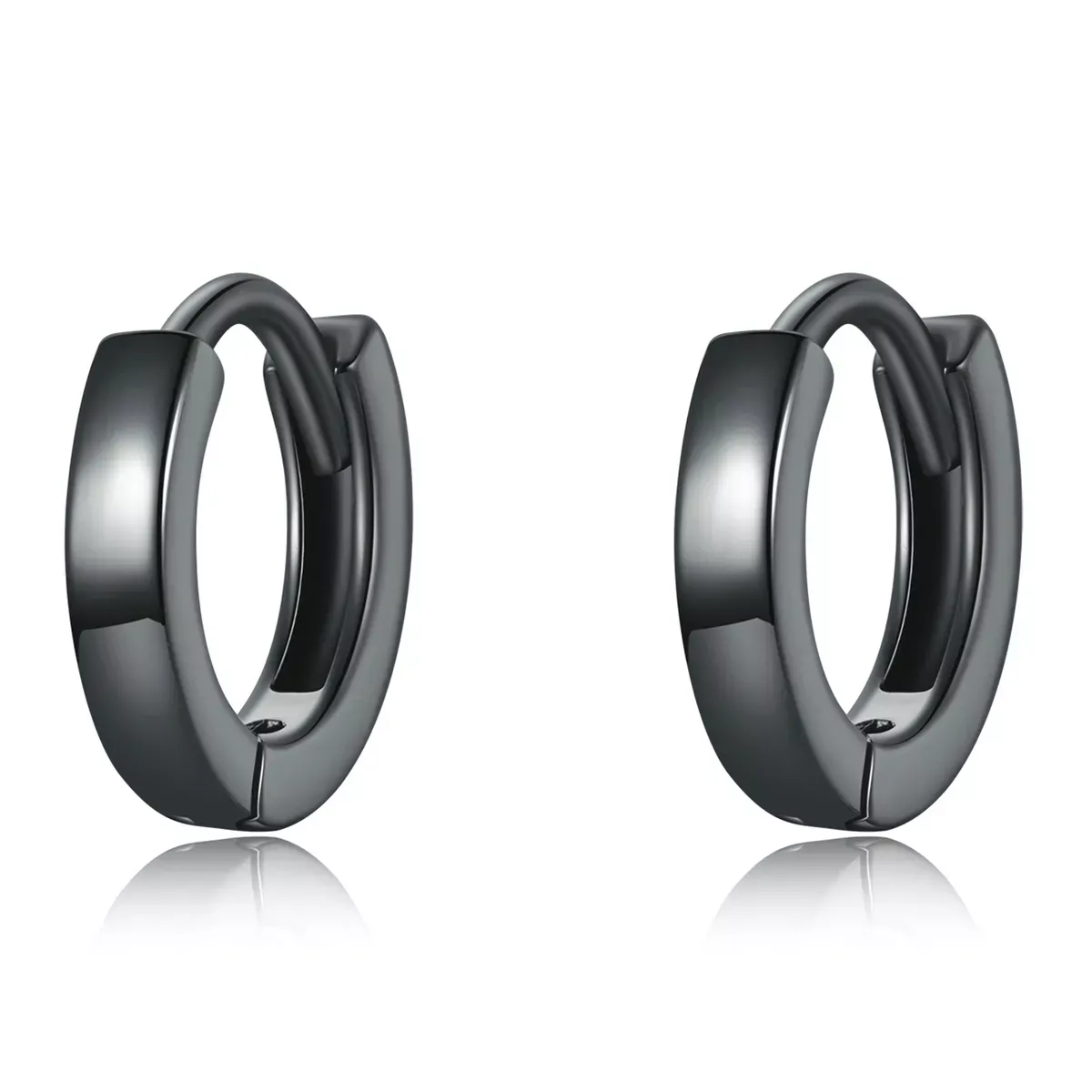 Pandora Style Black Gold Hoop Earrings - SCE1230