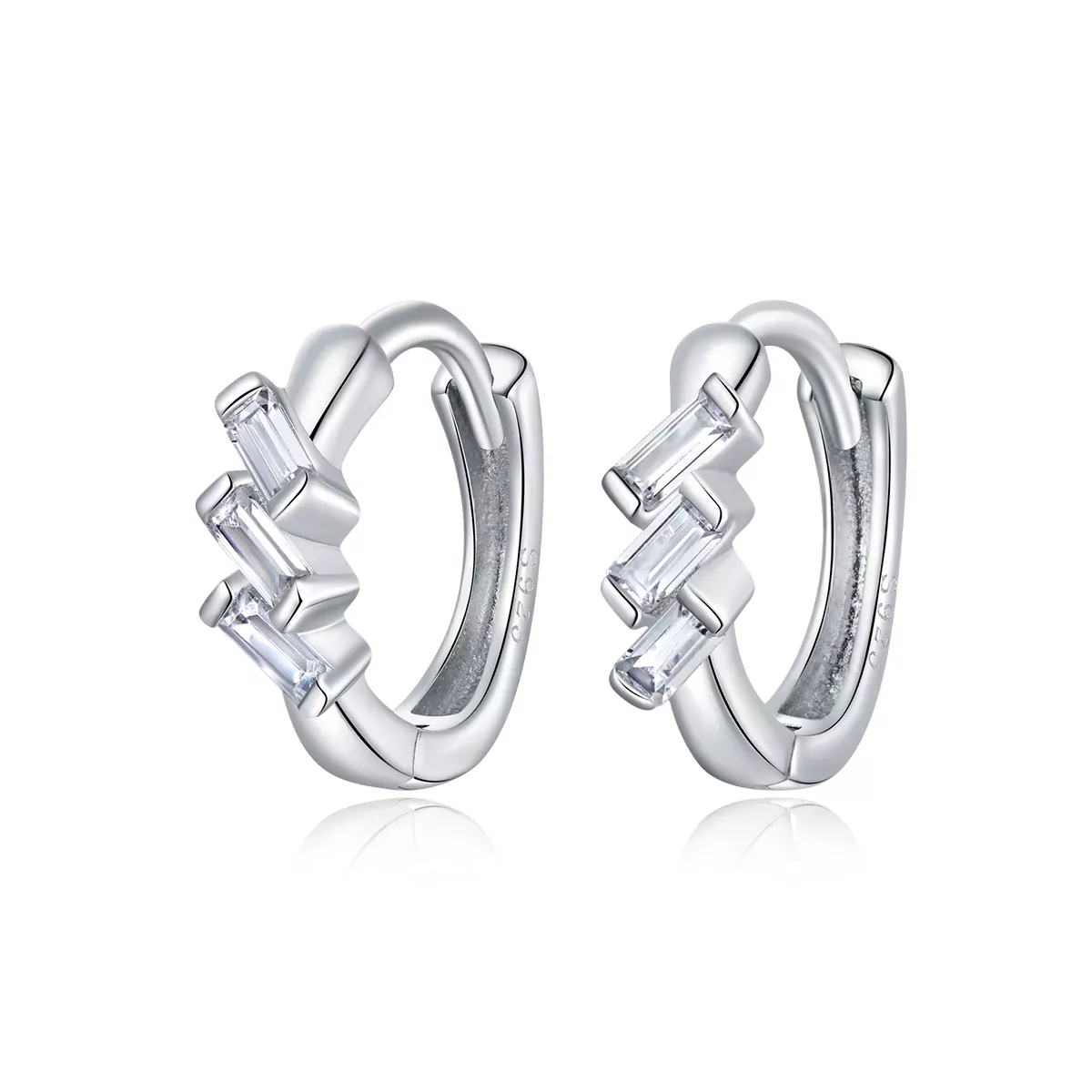 Pandora Style Box Hoop Earrings - SCE1037